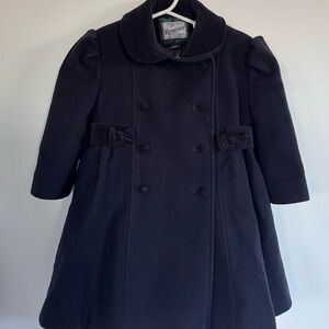 Rothschild Dark Navy Vintage Kids Wool Pea Coat 2T Formal Double Breasted